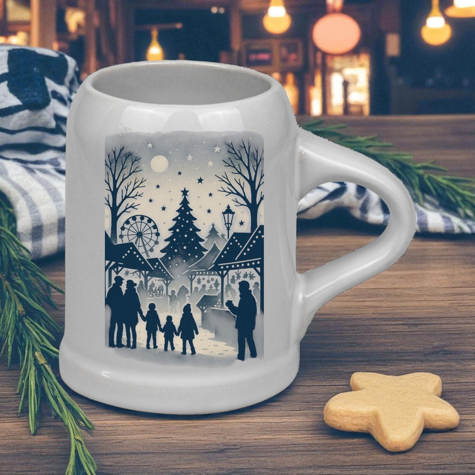 Glühweinseidel - Weiß mit Druck