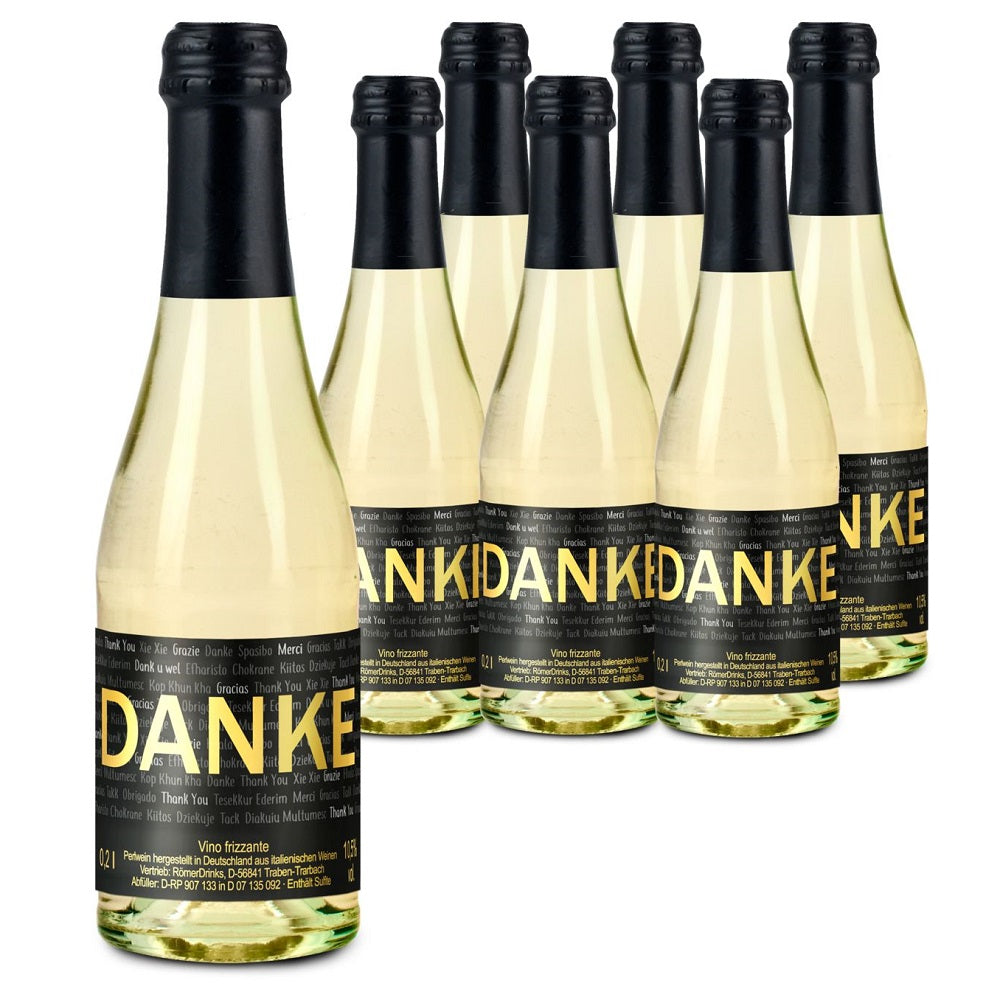 6 x Danke Secco 0,2 l Flasche - individuell gestaltbar