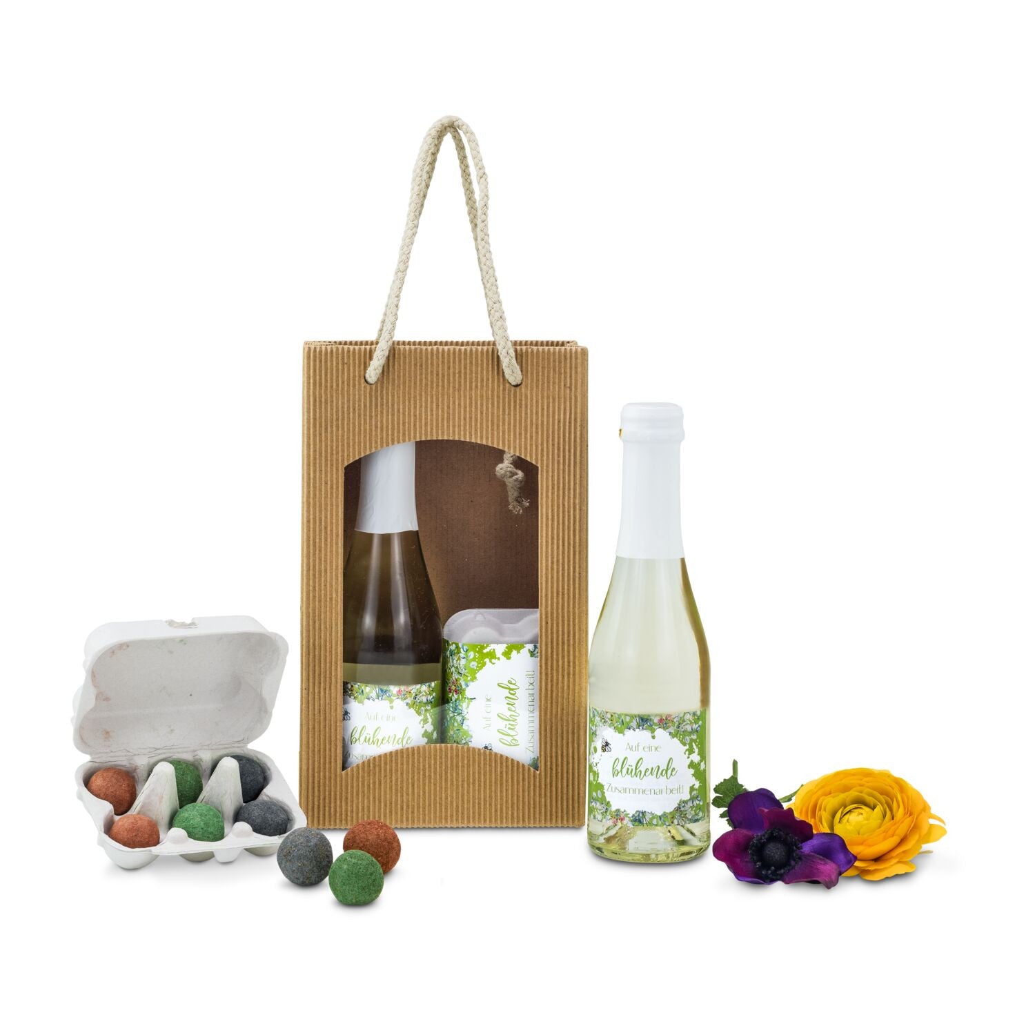 Geschenkset Blühende Zusammenarbeit - individualisierbar