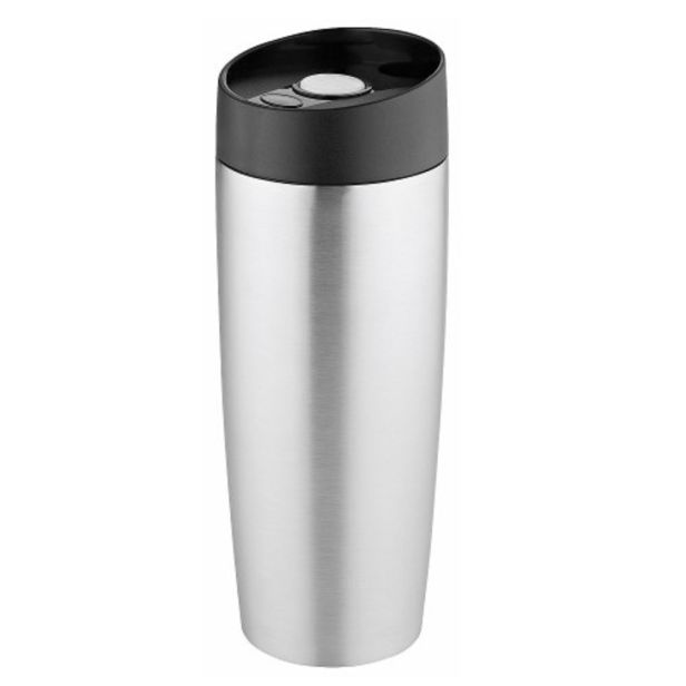 Thermobecher "Crema Extensa Metallica" silber mit Logo