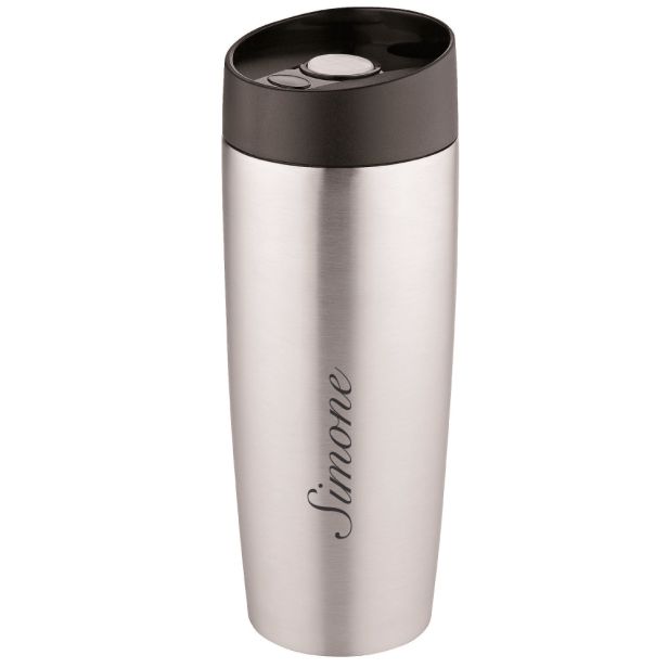 Thermobecher "Crema Extensa Metallica" silber mit Logo