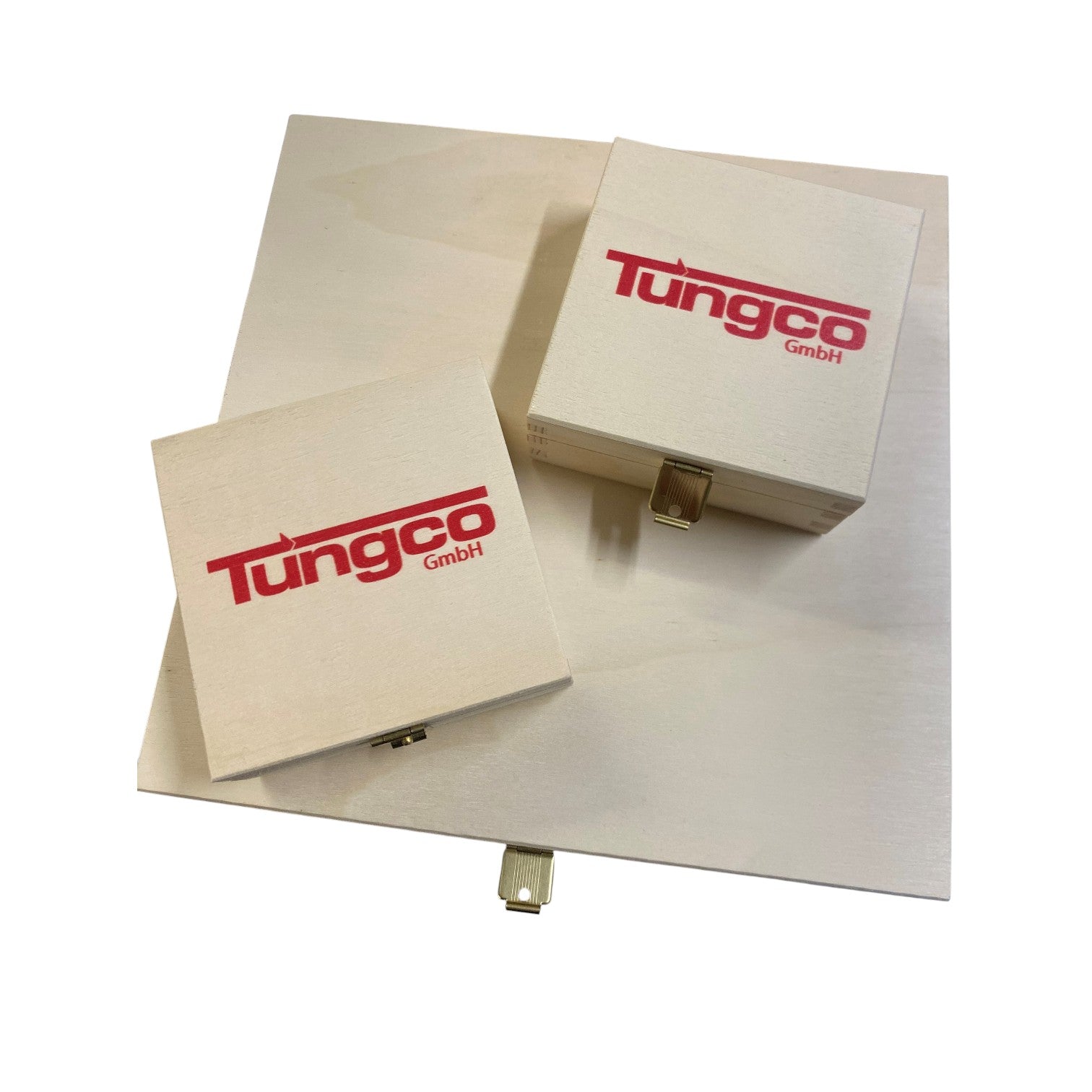 4 Trüffelpralinen in quadratischer Holzbox - Weihnachten