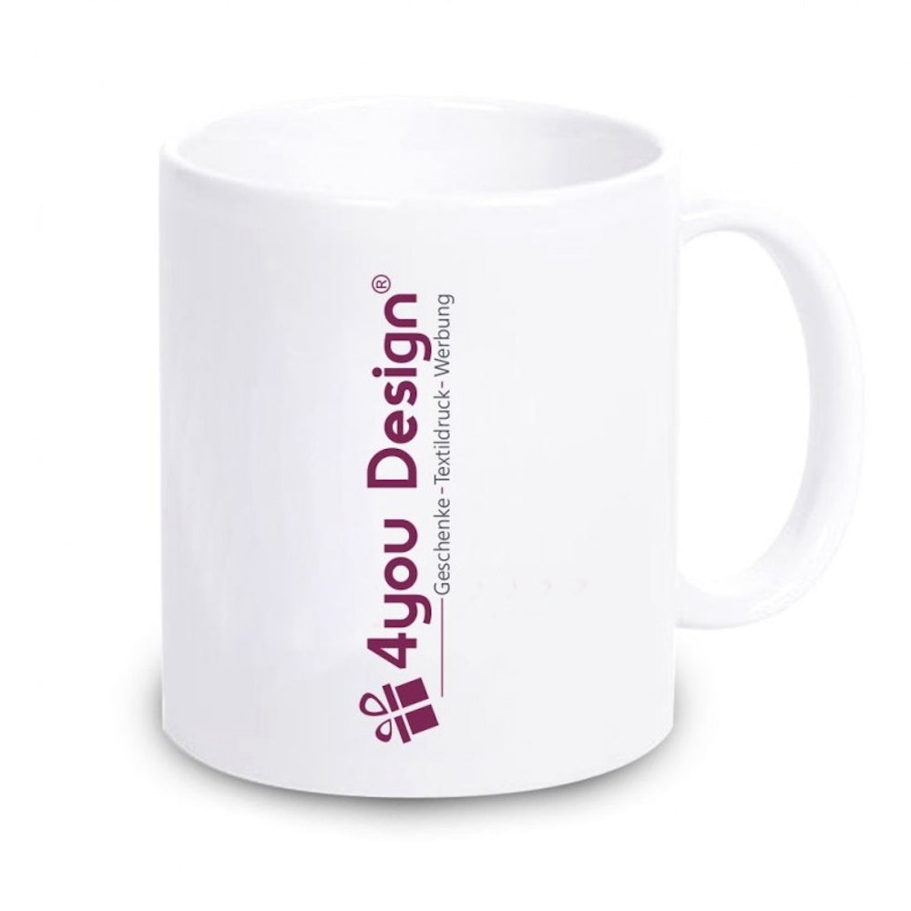 Kaffeebecher beidseitig mit Firmenlogo/Wunschmotiv bedruckt