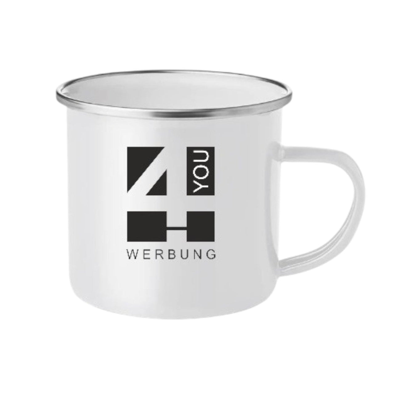 Emaillierter Metall-Becher im Vintage-Look