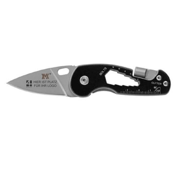 Multitool-Taschenmesser "Craftman" schwarz mit Logogravur