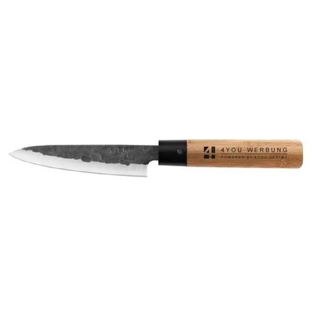 Japanisches Gourmet-Messer mit Logogravur oder - druck auf dem Griff