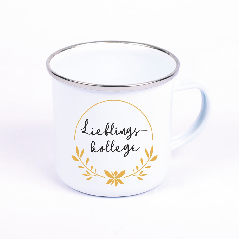 Emaille Tasse "Lieblingskollege" - personalisierbar