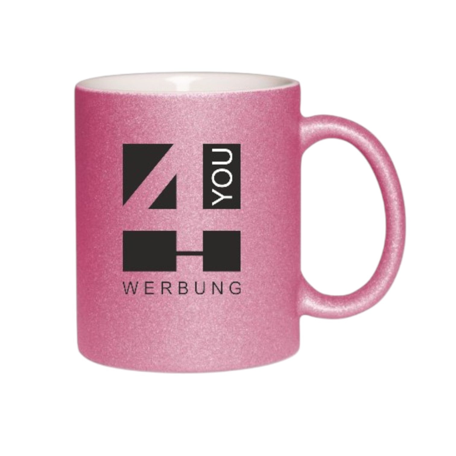 Glitzertasse mit Glitzerpartikeln Pink
