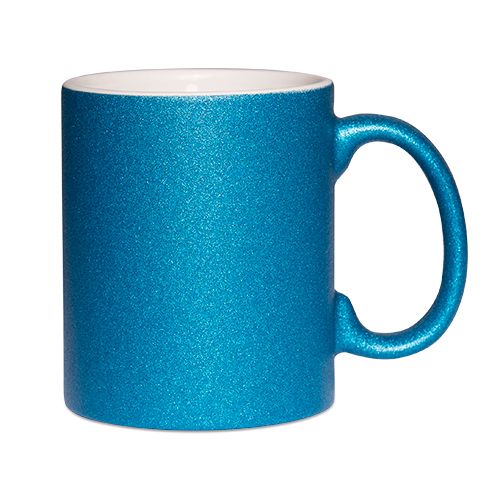 Glitzertasse mit Glitzerpartikeln Blau