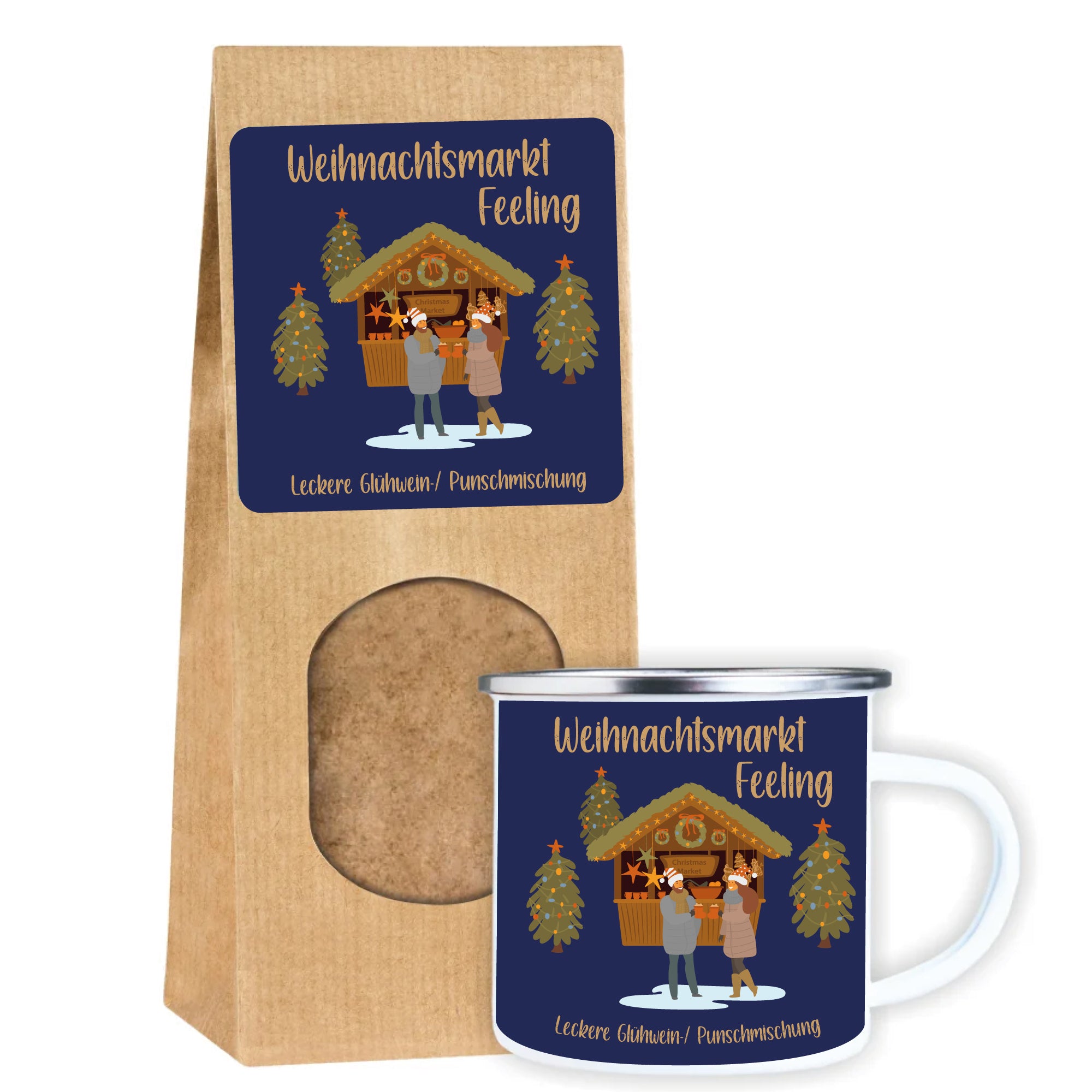 Adventszauber-Set – Emailletasse mit Glühweinmischung