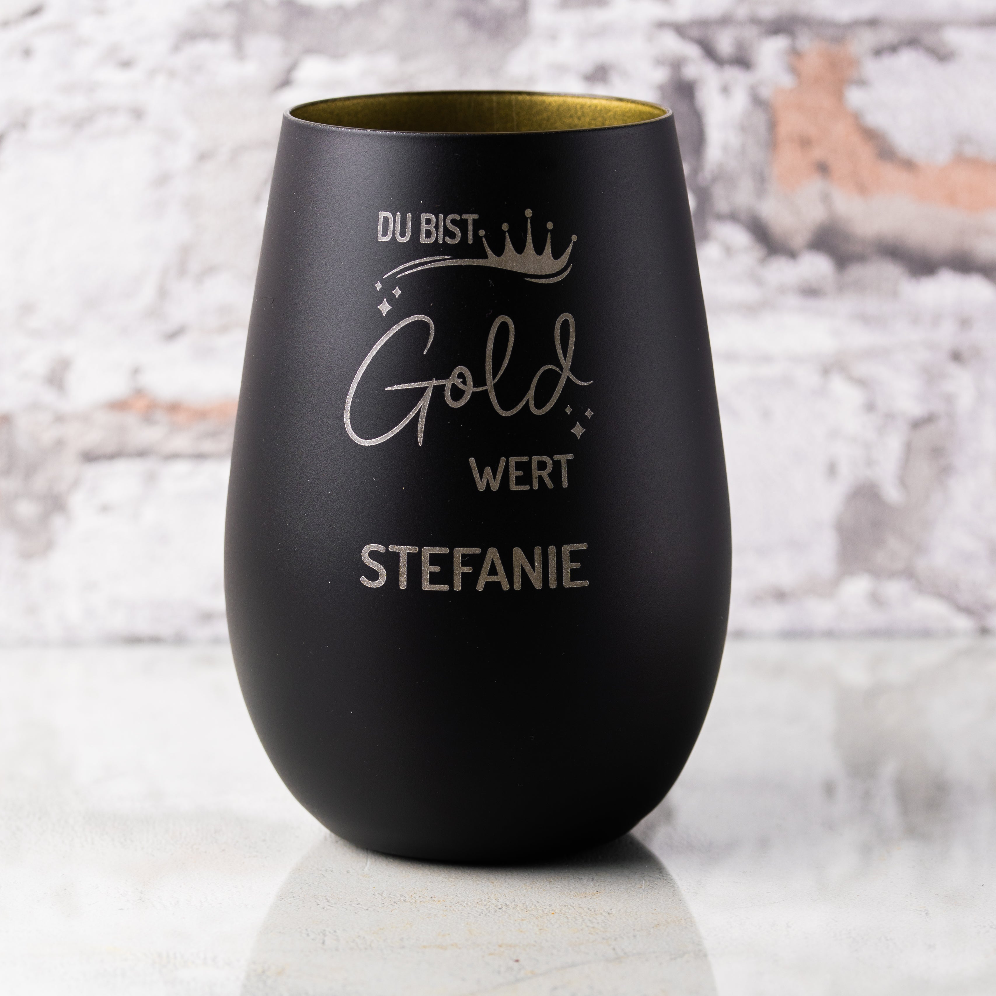 Windlicht "Du bist Gold wert" - personalisierbar