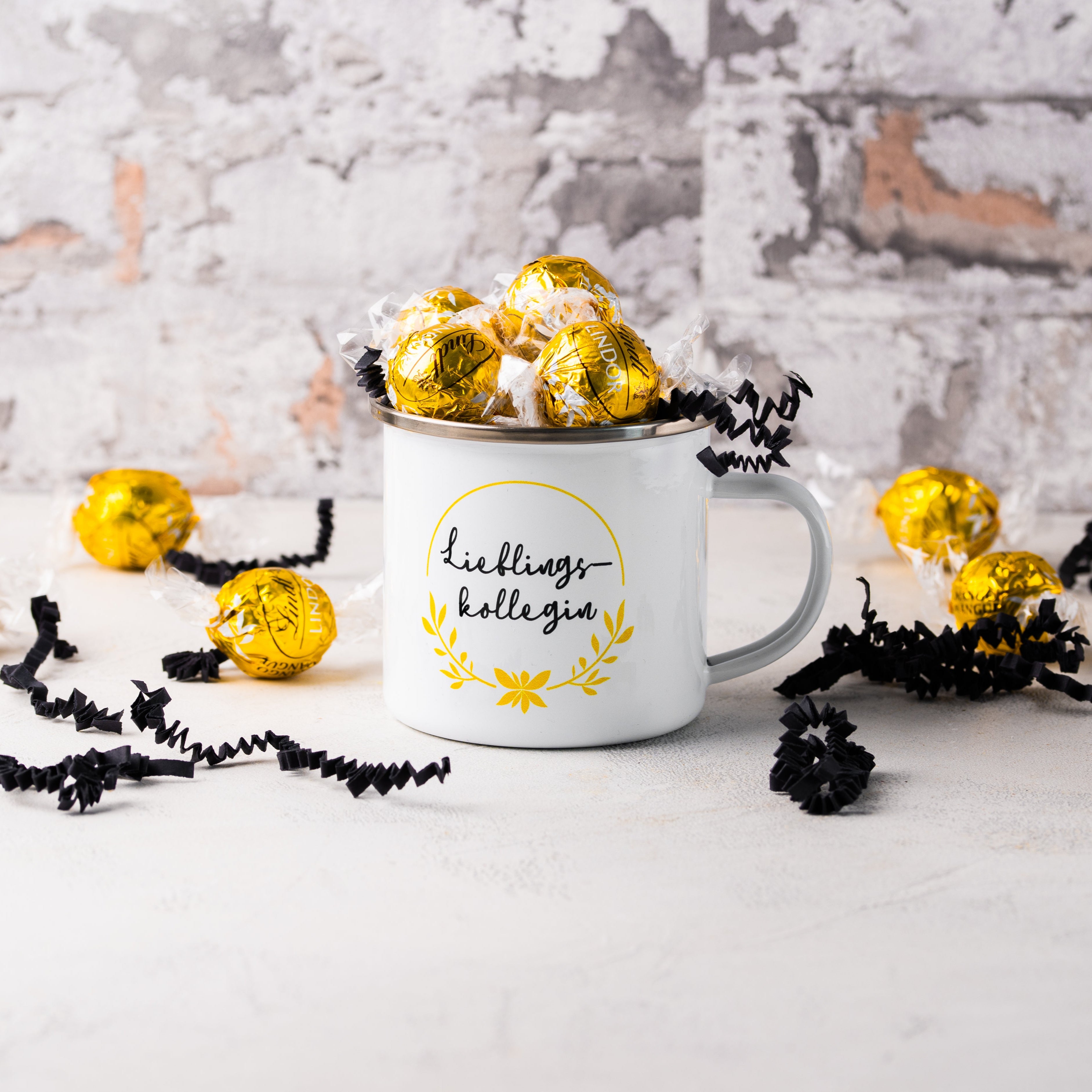Emaille Tasse "Lieblingskollege" - personalisierbar