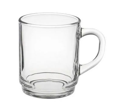 Henkelbecher Klarglas mit Wunschdruck & optionalem Eichstrich