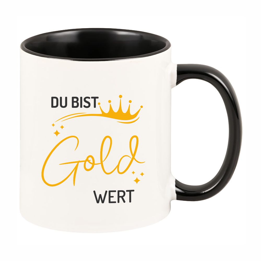 Keramiktasse "Du bist Gold wert" - personalisierbar