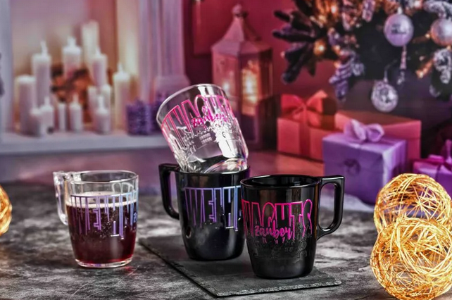 Glühweinbecher - Black Glam - mit Druck & optionalem Eichstrich