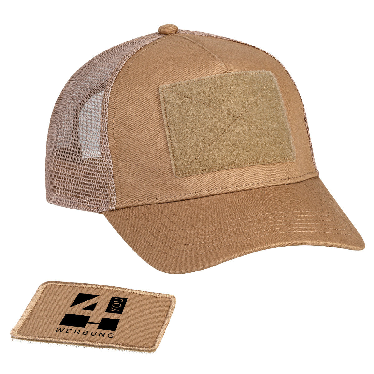 Removable Cap mit Patch - Snapback Trucker sand
