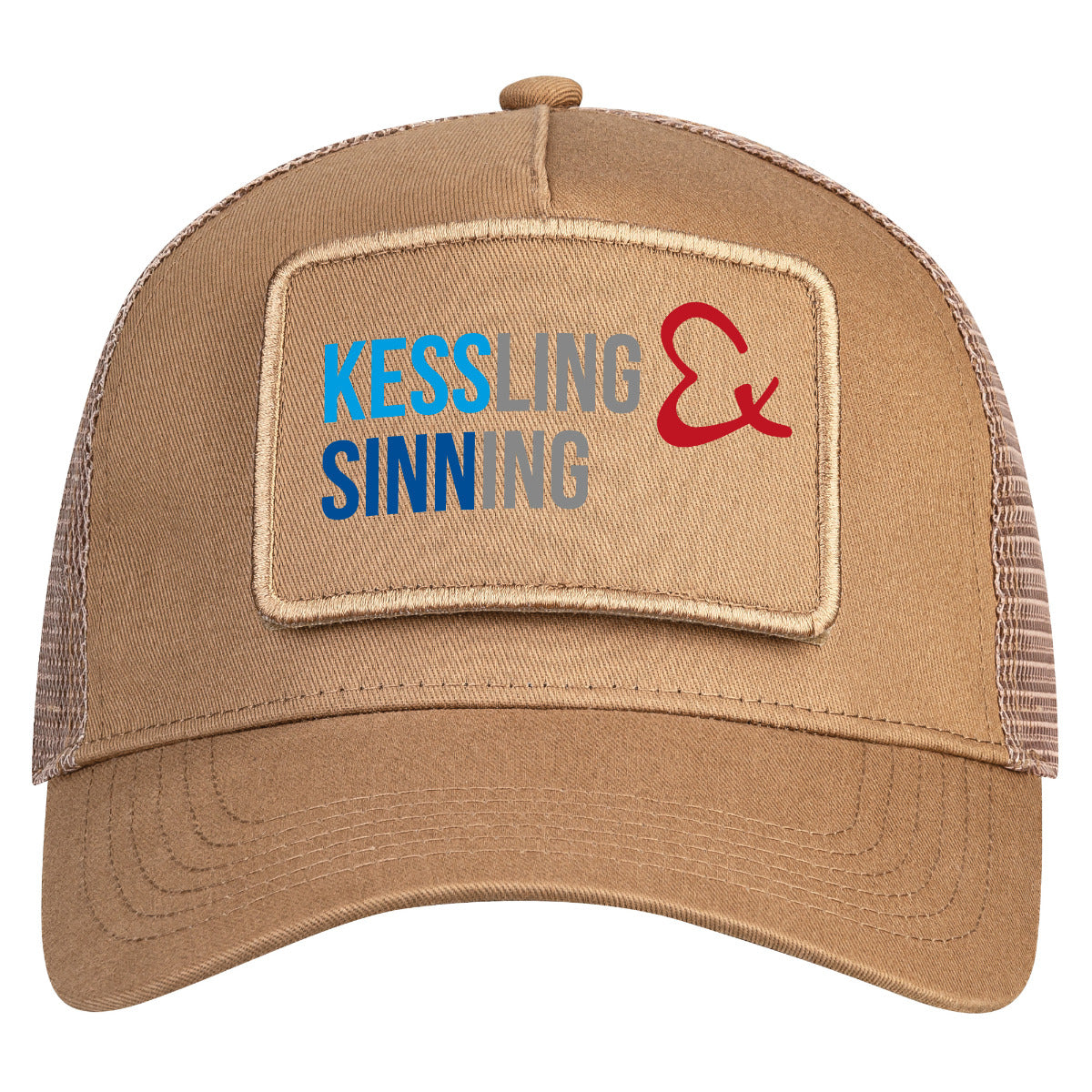 Removable Cap mit Patch - Snapback Trucker sand