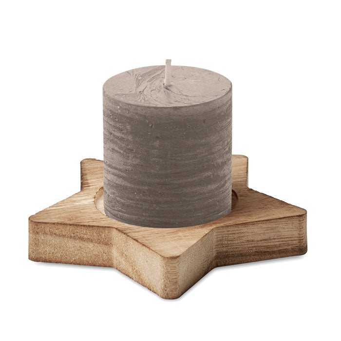 Sternförmiger Kerzenhalter mit Kerze