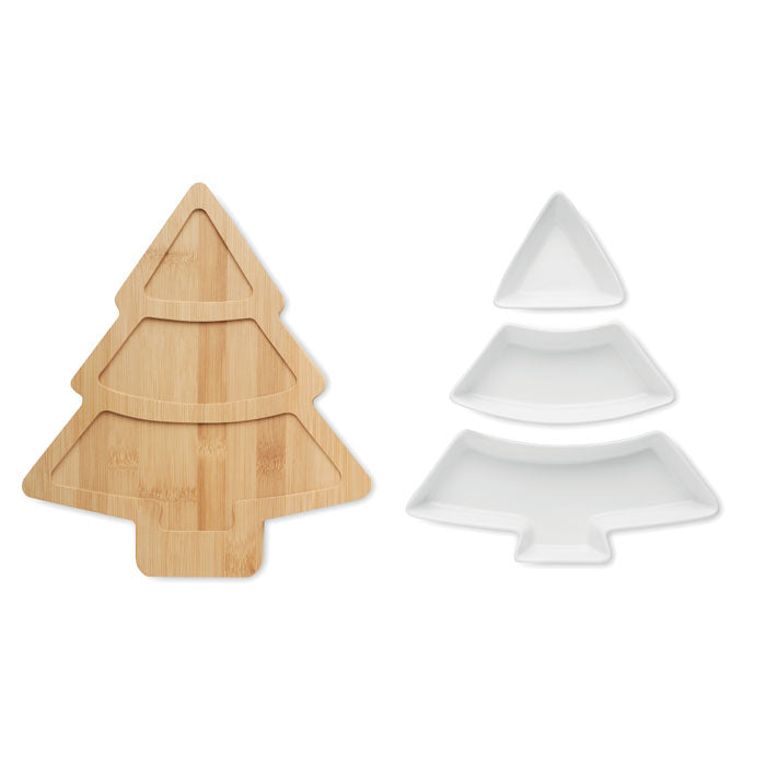 Tablett aus Bambus - Tannenbaum-Form