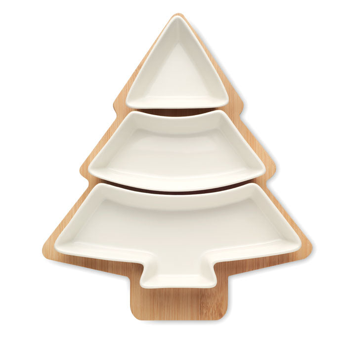 Tablett aus Bambus - Tannenbaum-Form