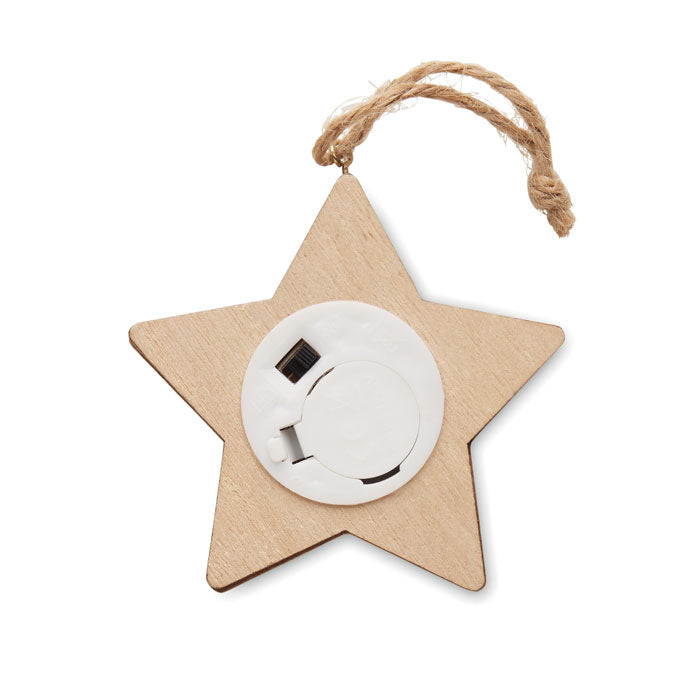 Stern-Anhänger aus Holz mit LED