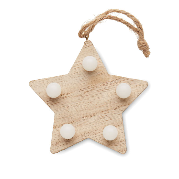 Stern-Anhänger aus Holz mit LED