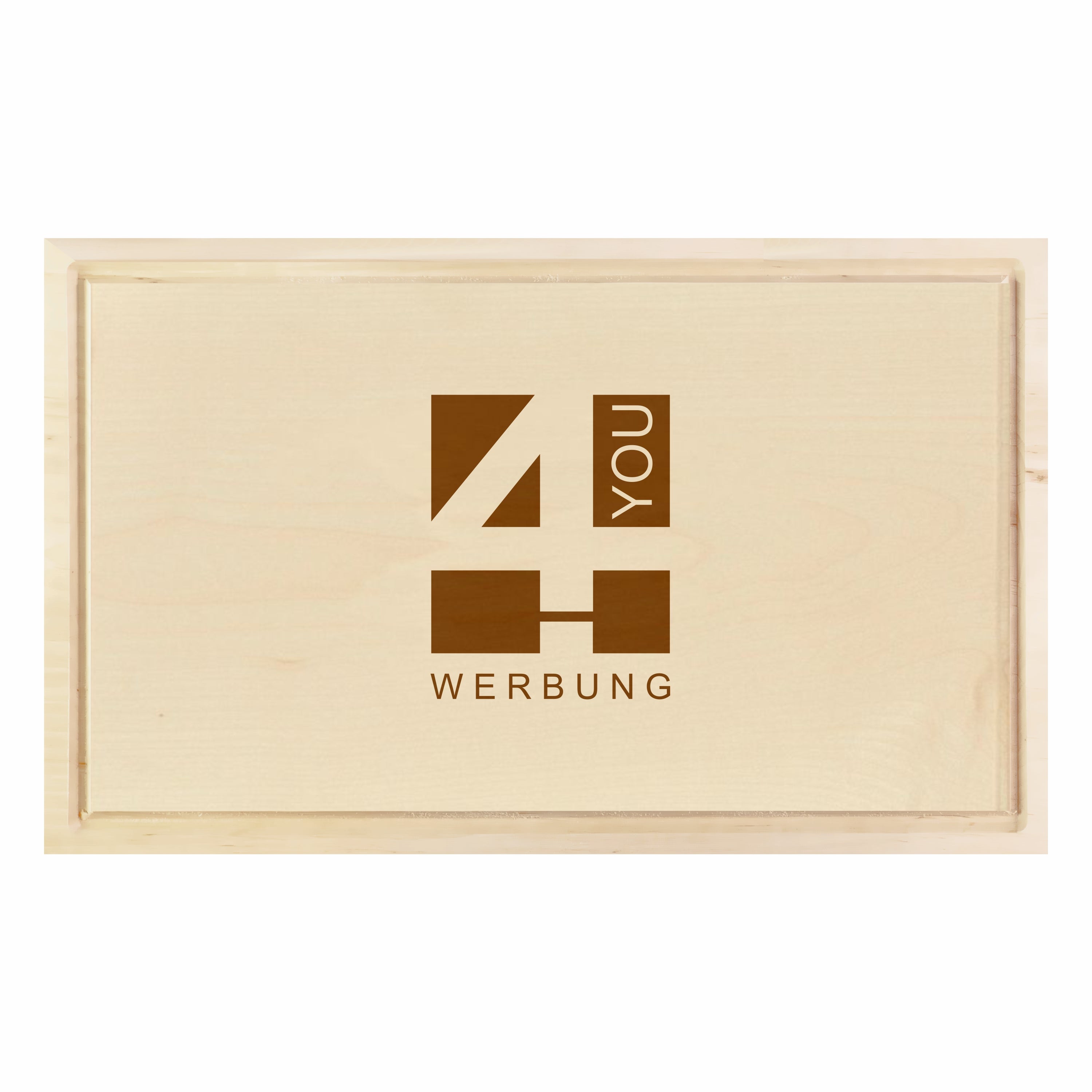 Schneidebrettchen - eckig mit Logo
