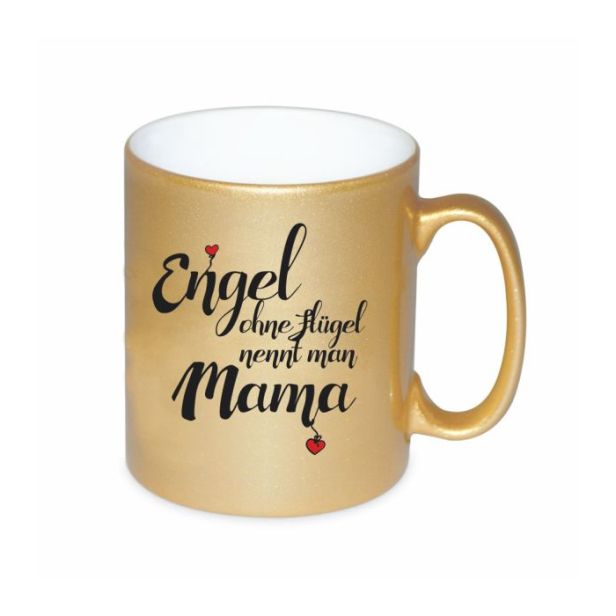 Glitzertasse im Metallic-Look Gold