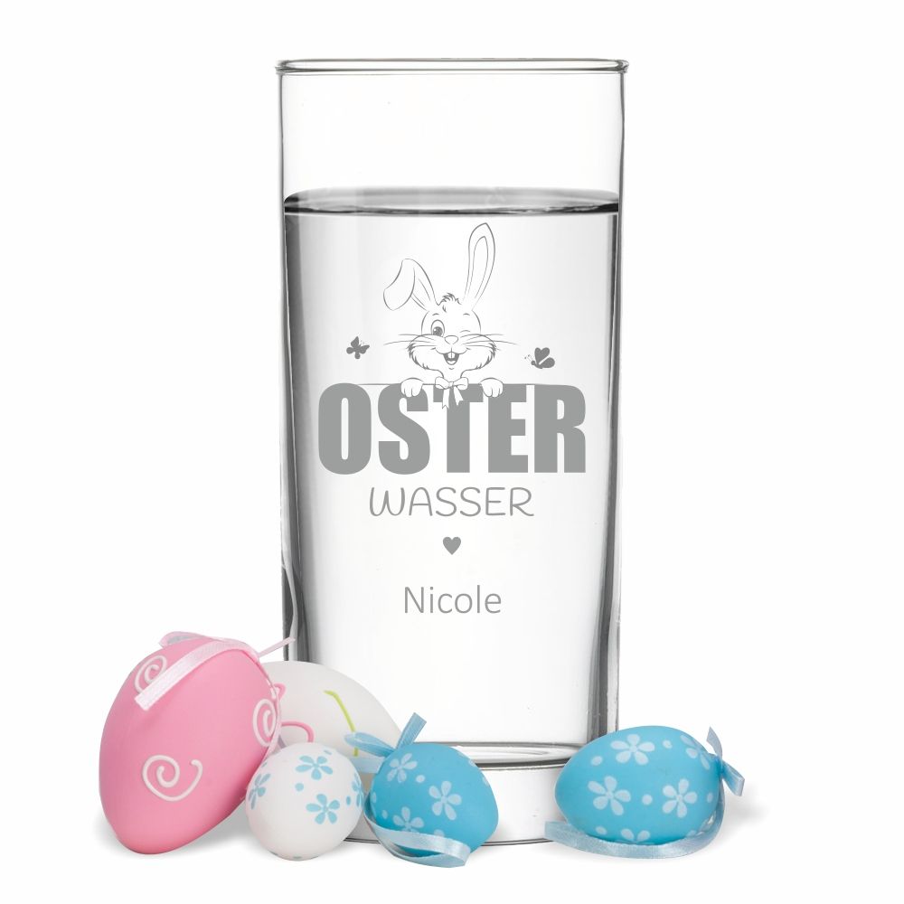 Wasserglas "Osterwasser" Hasen-Design