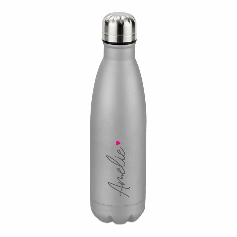 Trinkflasche Edelstahl mit Name - Design Heart