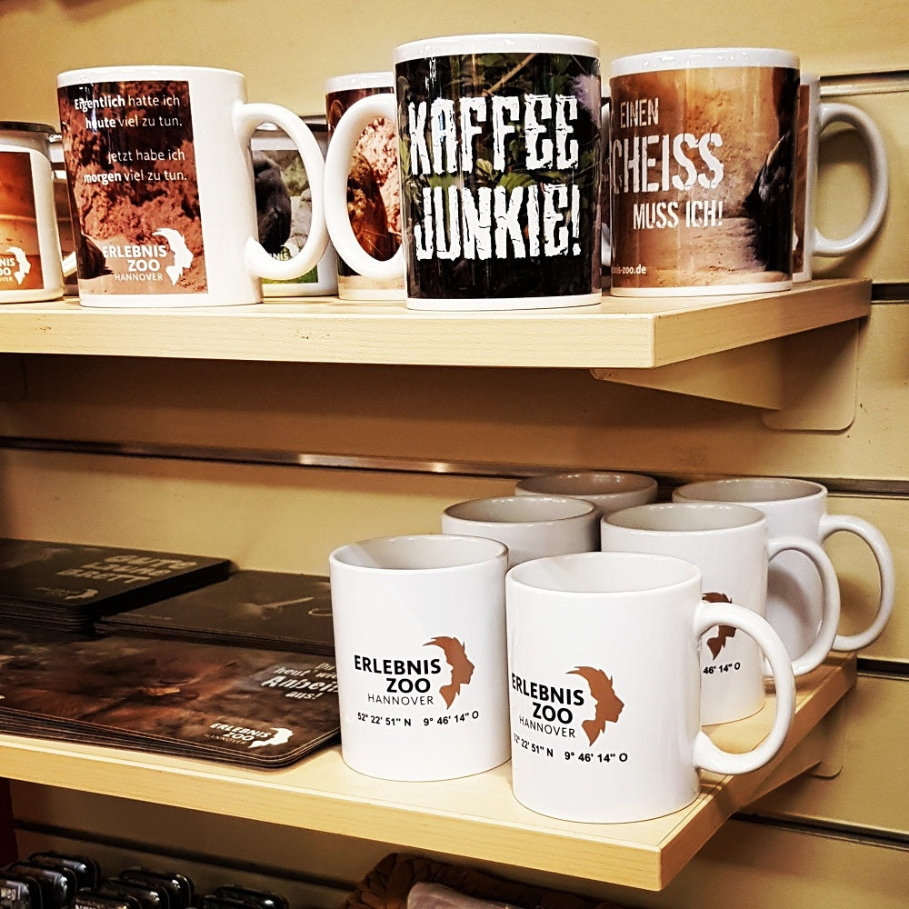 Kaffeebecher beidseitig mit Firmenlogo/Wunschmotiv bedruckt