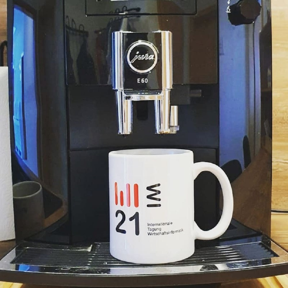 Kaffeebecher beidseitig mit Firmenlogo/Wunschmotiv bedruckt