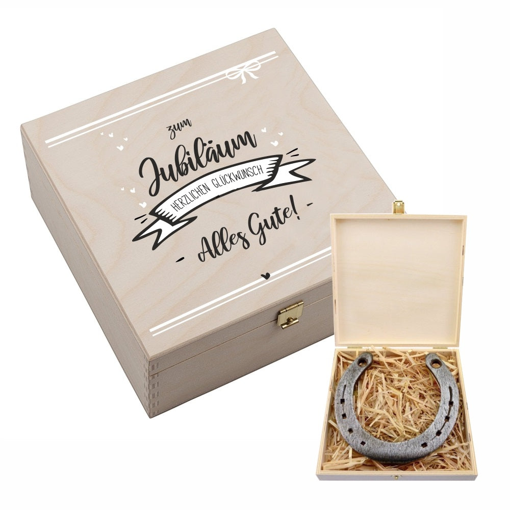 Hufeisenbox "Zum Jubiläum alles Gute" mit Gravur