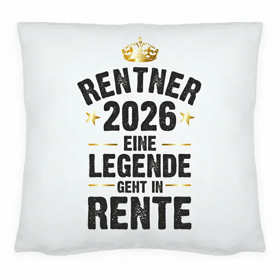 Kissen "Rentner / Rentnerin 2026 - Eine Legende geht in Rente"