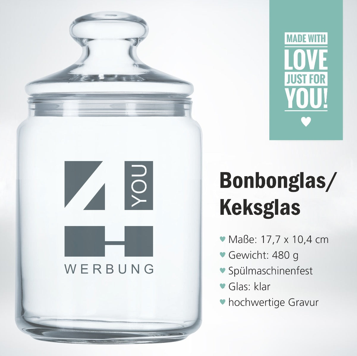 Bonbonglas / Keksglas mit Logo