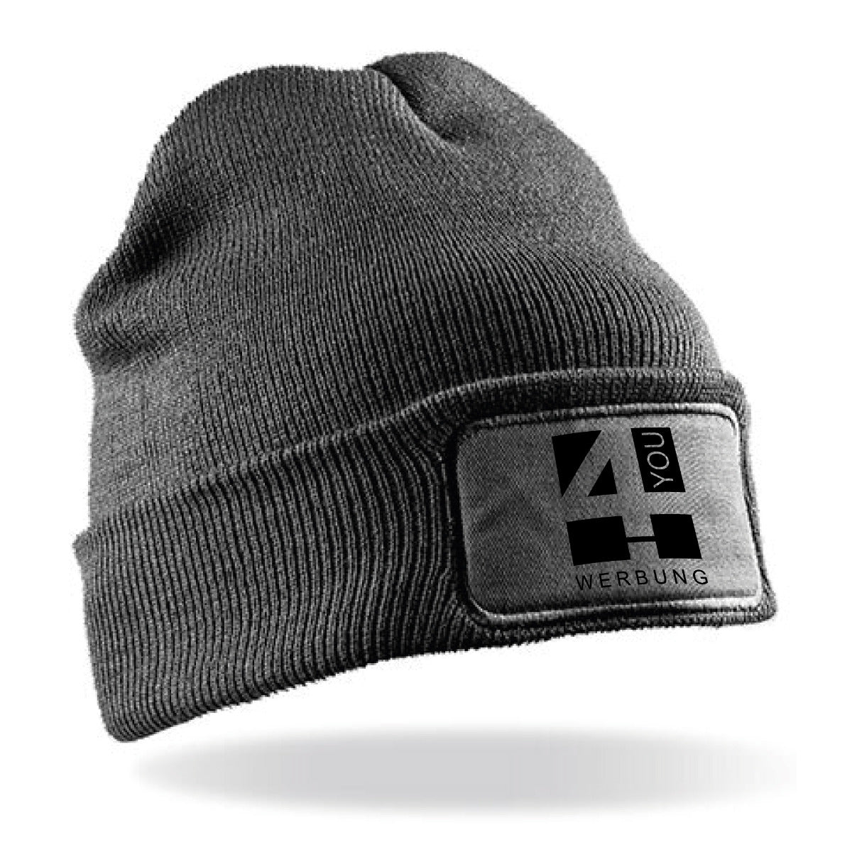 Weiche Strick-Beanie mit Logodruck - verschiedene Farben