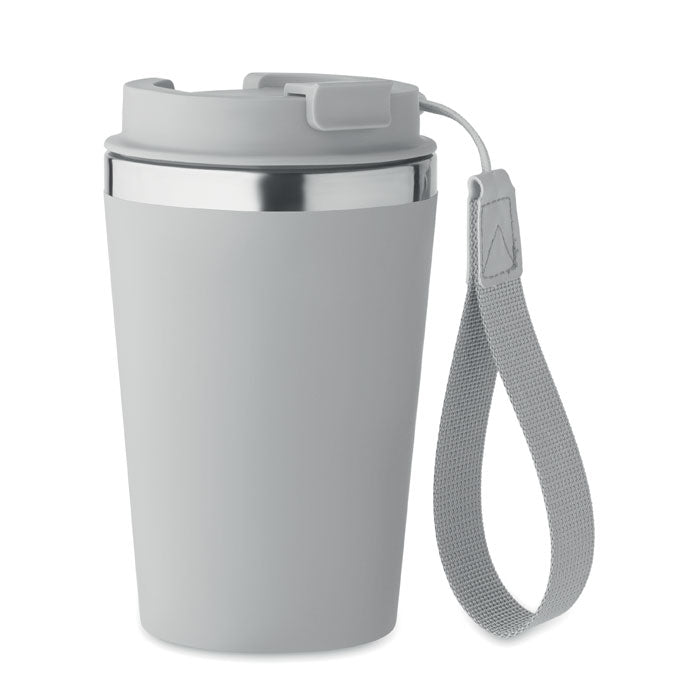 Doppelwandiger Becher aus recyceltem Edelstahl mit Schlaufe
