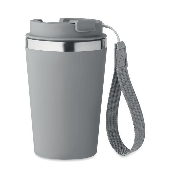 Doppelwandiger Becher aus recyceltem Edelstahl mit Schlaufe