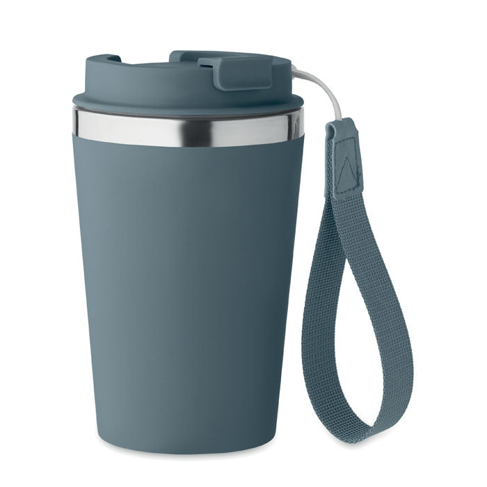 Doppelwandiger Becher aus recyceltem Edelstahl mit Schlaufe