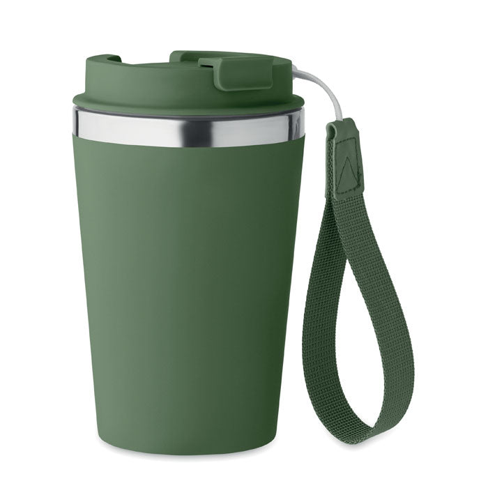 Doppelwandiger Becher aus recyceltem Edelstahl mit Schlaufe