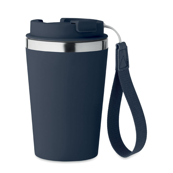 Doppelwandiger Becher aus recyceltem Edelstahl mit Schlaufe