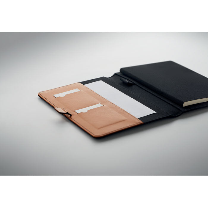 Konferenzmappe - DIN A5 aus RPET mit Details aus Kunstleder