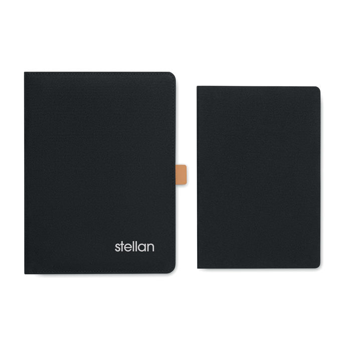 Konferenzmappe - DIN A5 aus RPET mit Details aus Kunstleder