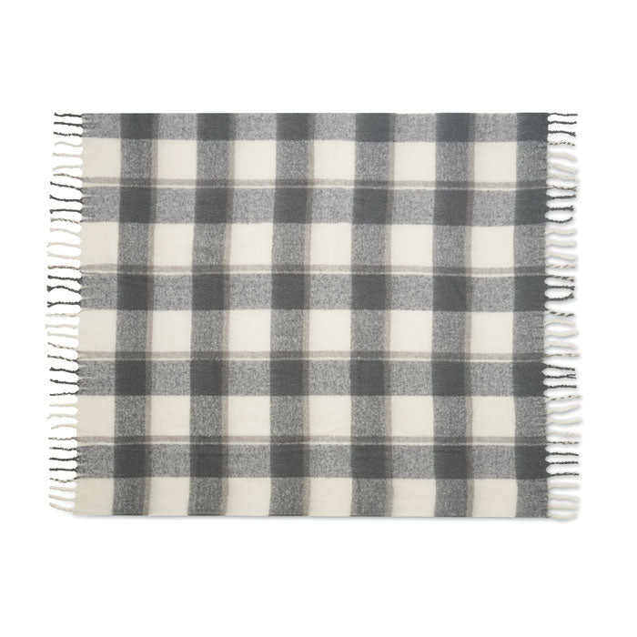 Mohair-RPET Polyester Decke mit Karomuster