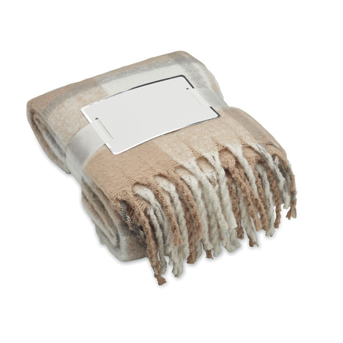 Mohair-RPET Polyester Decke mit Karomuster