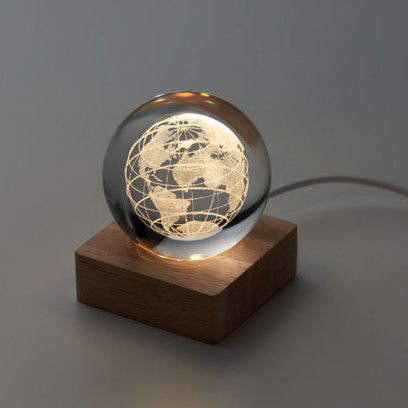 Globus-Glaskugel mit LED-Licht
