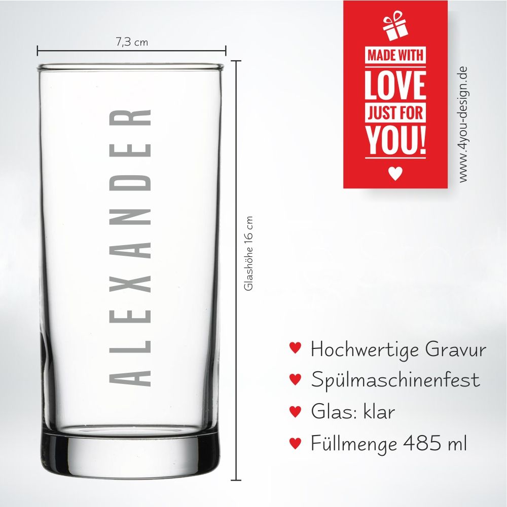 Saftglas - Name Großbuchstaben