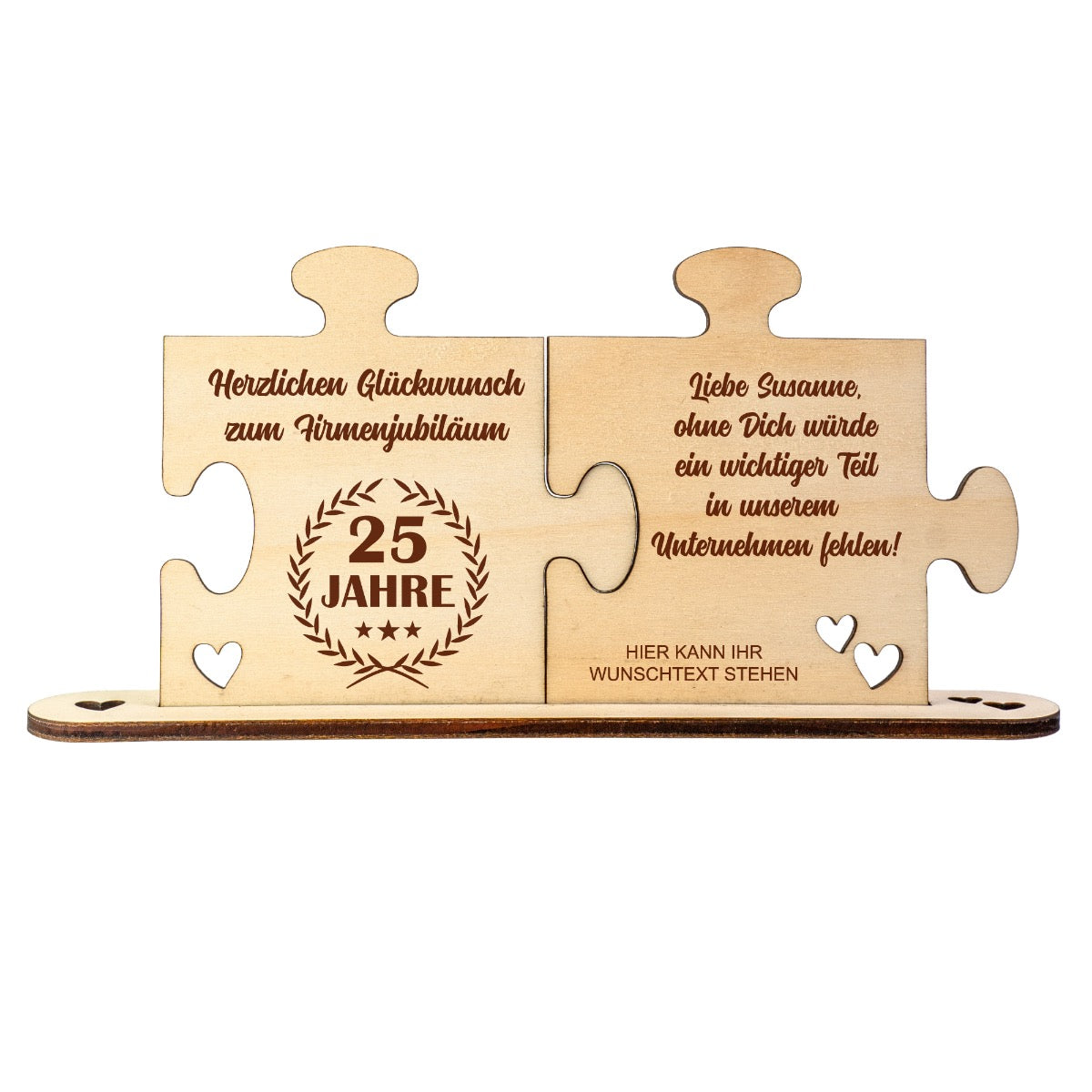 Holz - Puzzleteile "Jubiläum" mit Wunschtext