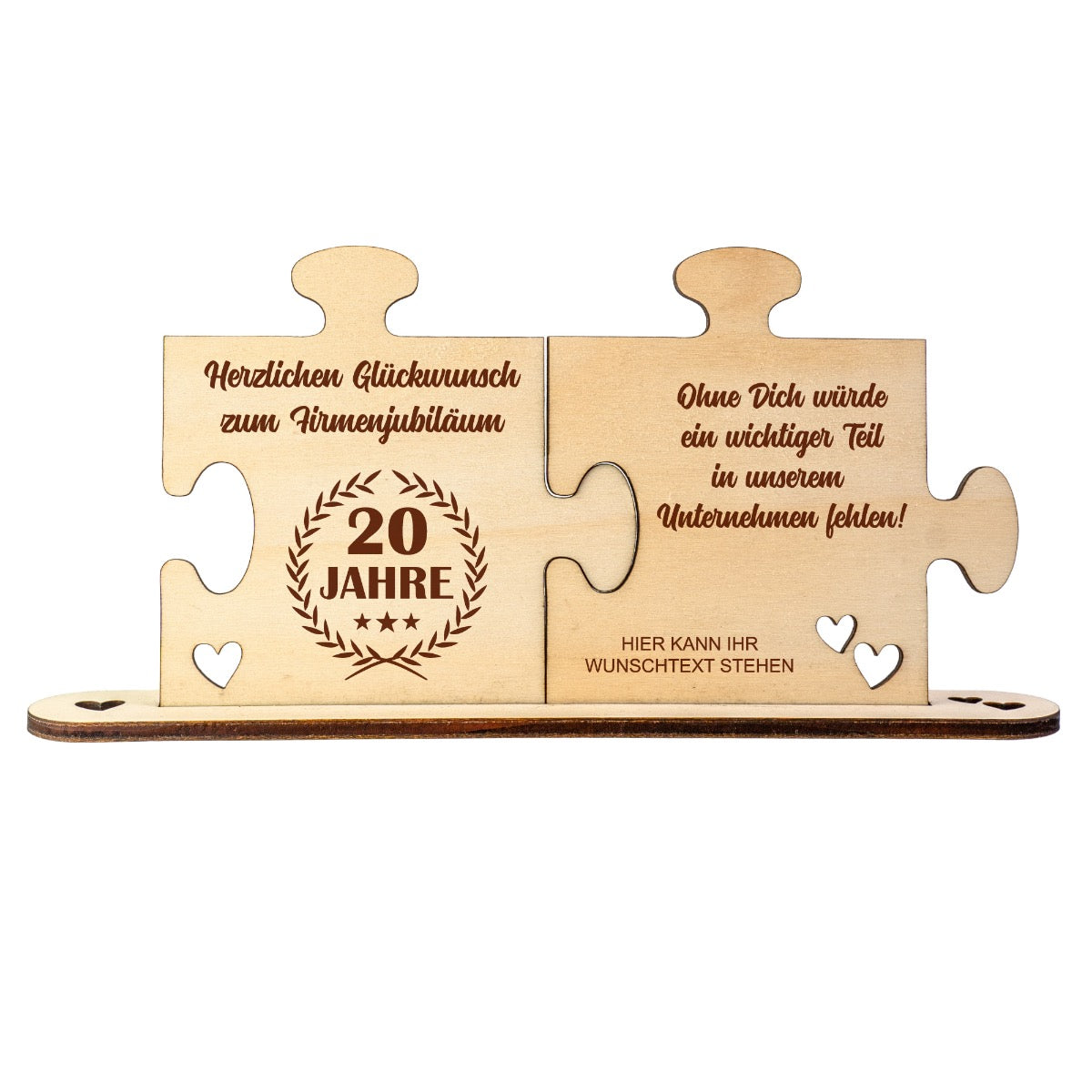 Holz - Puzzleteile "Jubiläum" mit Wunschtext