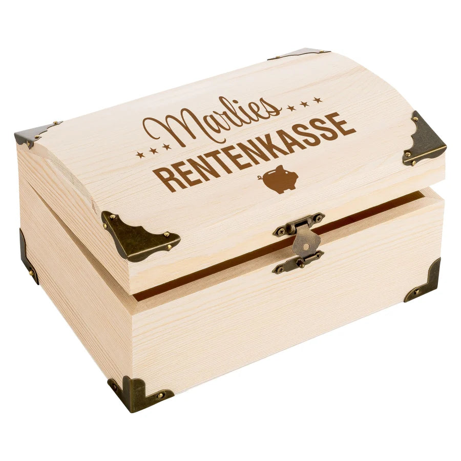 Schatztruhe Rentenkasse mit Wunschname